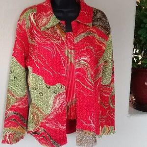 Crush Jacket w/Pleated Matching Top Psychedelic